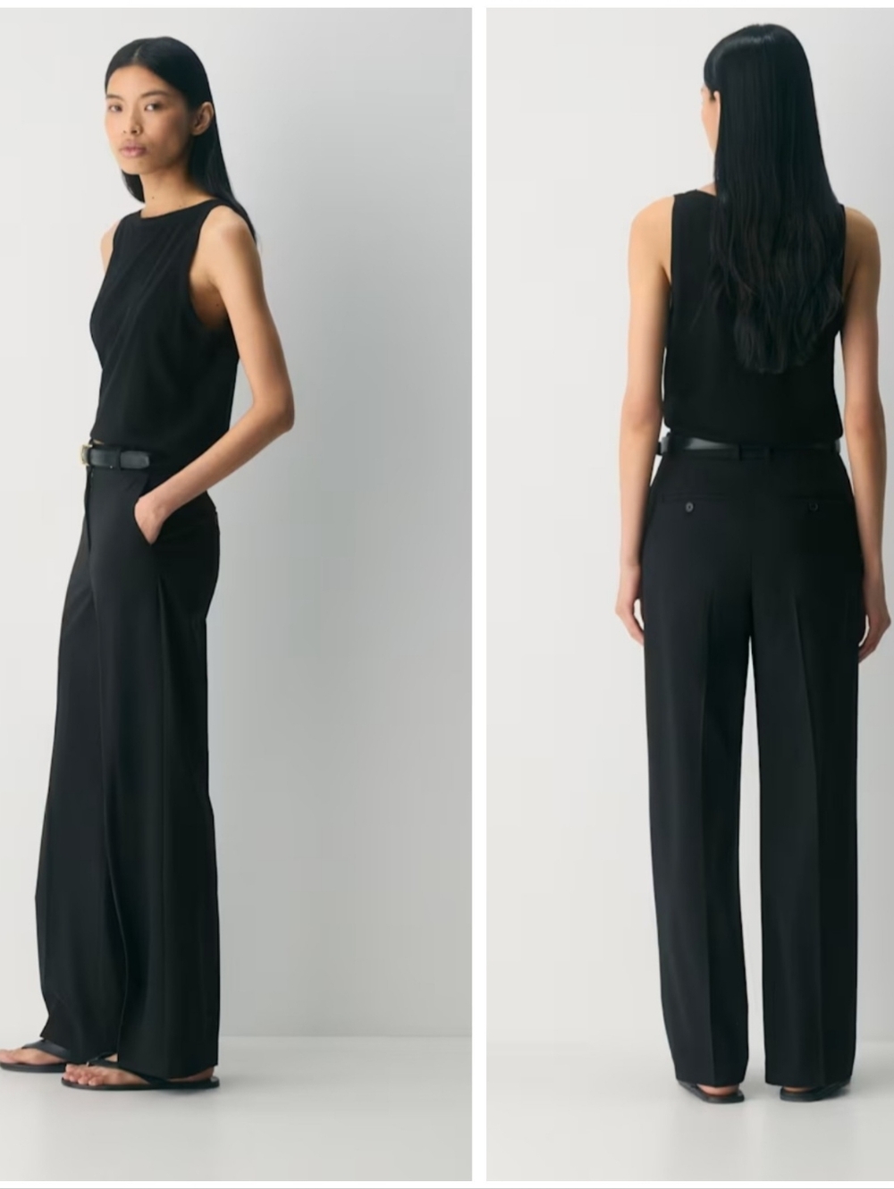 Aritzia Babaton Wool Blend Dress Pants Black Stretch Classic Work Career Sz 2